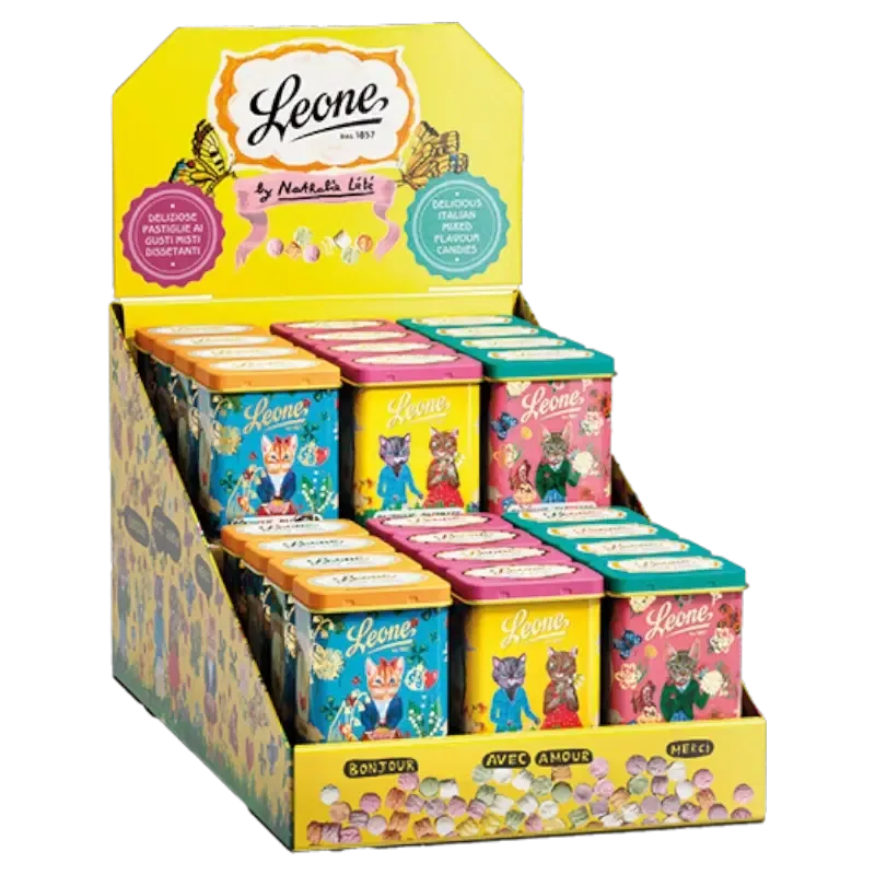 Metalen doosjes met katten gevuld met snoepjes 30gr