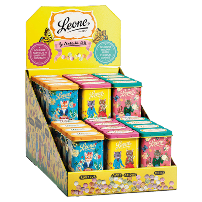 Metalen doosjes met katten gevuld met snoepjes 30gr