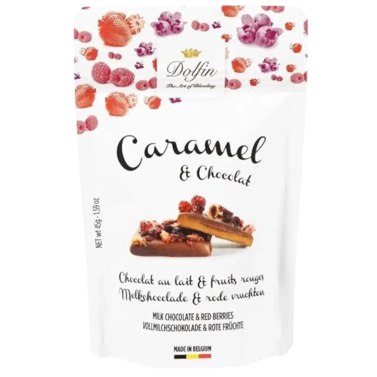 Caramel milk chocolate red fruits 45g