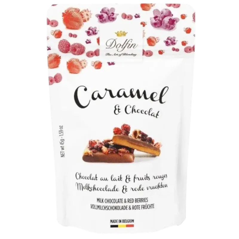 Caramel milk chocolate red fruits 45g
