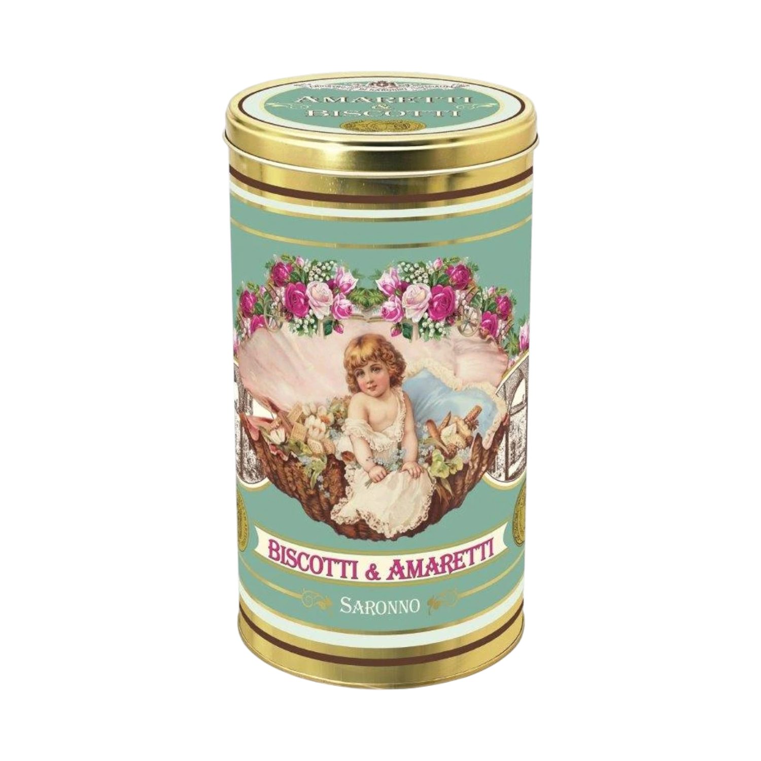 amaretti crunchy &amp; soft rond blik 300g