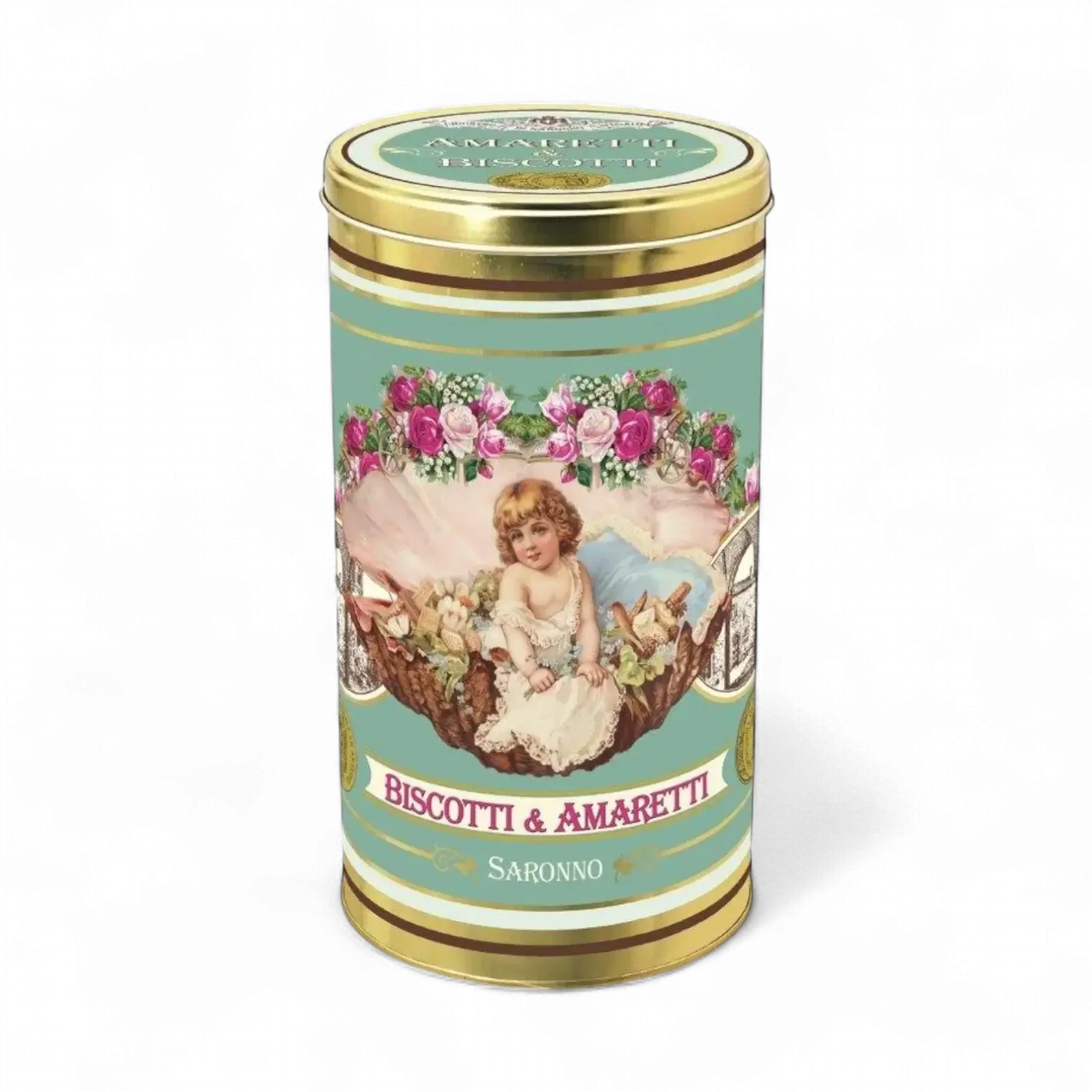 Amaretti Crunchy &amp; Soft Round Tin 300g