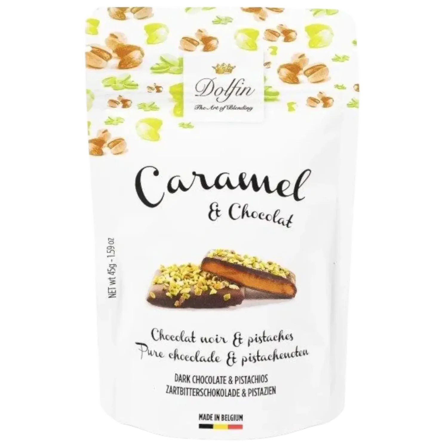 Caramel Dark Chocolate Pistachios 45g
