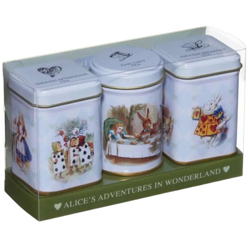 tea tin Alice in Wonderland 3x25g gift