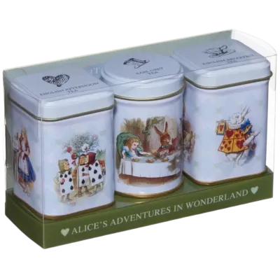 tea tin Alice in Wonderland 3x25g gift