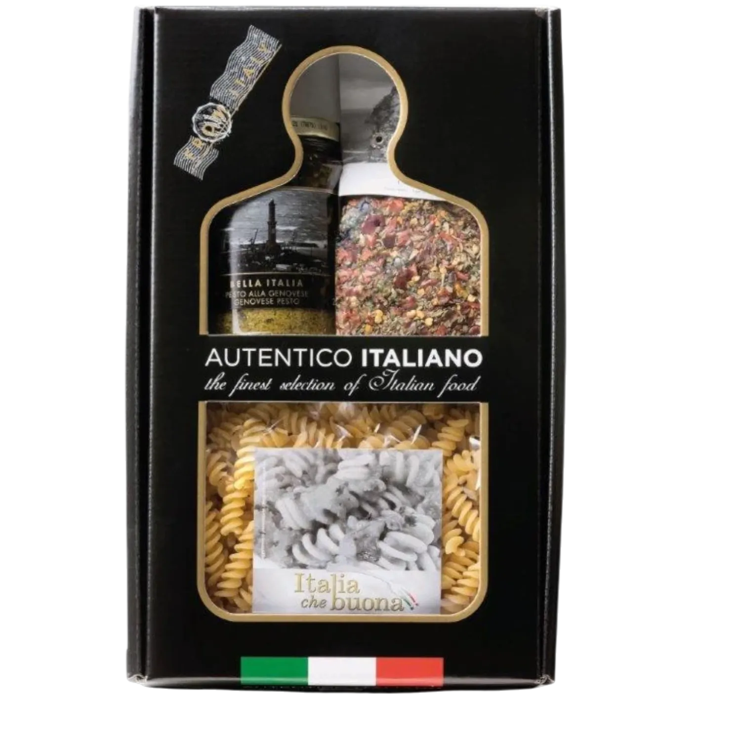 giftset fusilli 500g, pesto &amp; kruiden