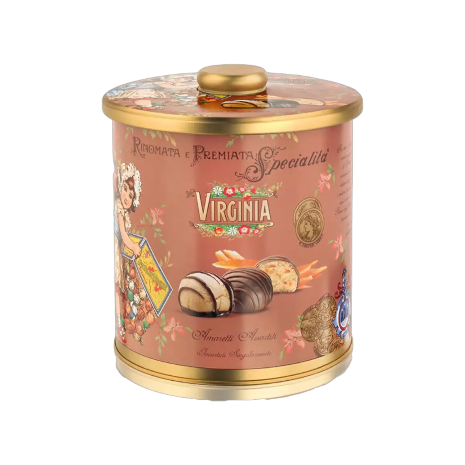 Metal tin with amaretti - Chocolate &amp; orange 220g