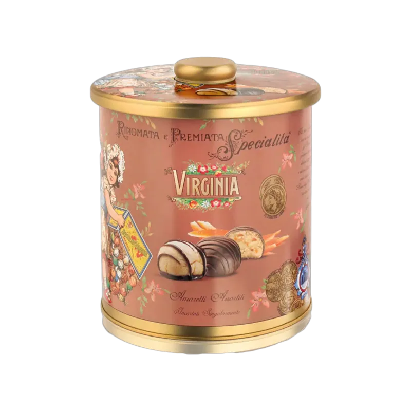 Metal tin with amaretti - Chocolate &amp; orange 220g