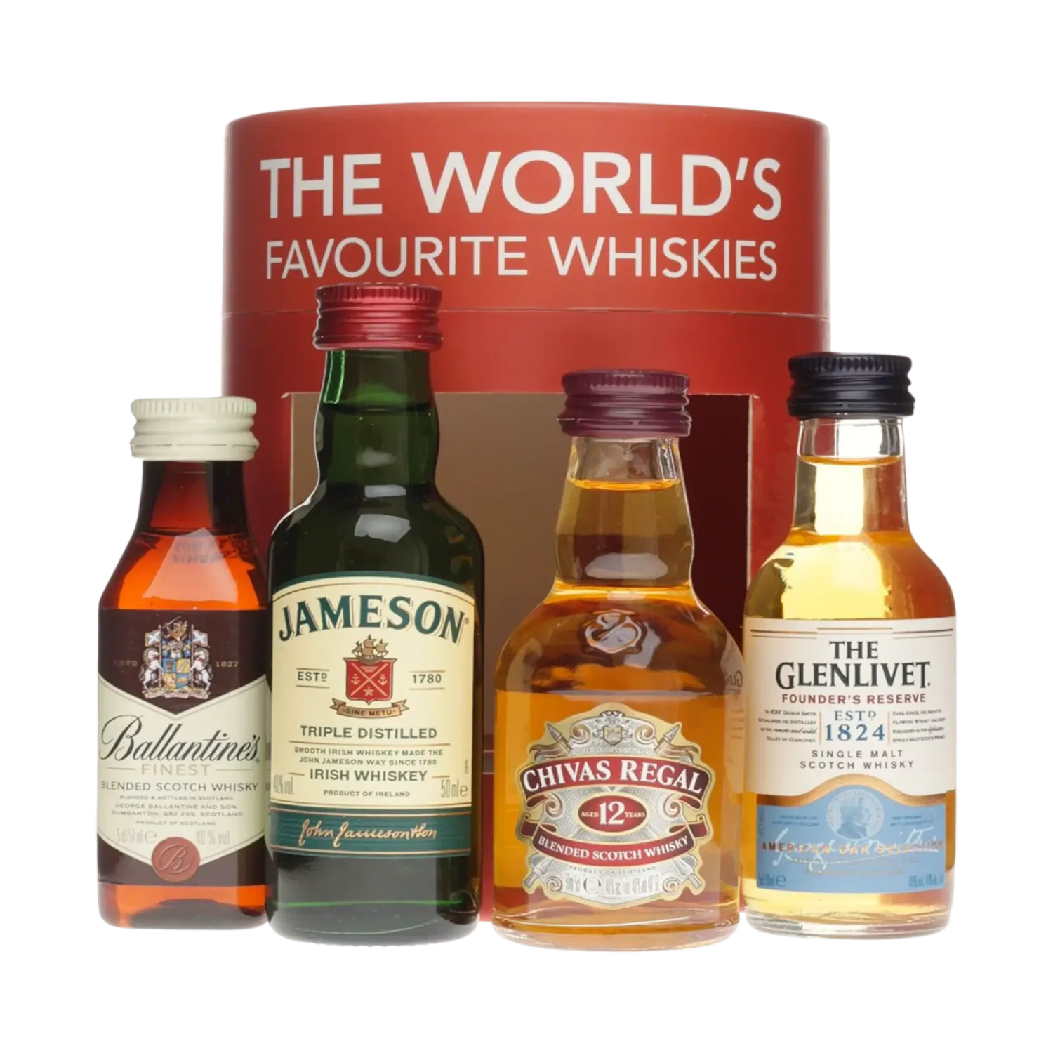 Miniset World Favourite Whiskies (Glenlivet - Ballantines - Chivas - Jameson) 4x5cl 40%