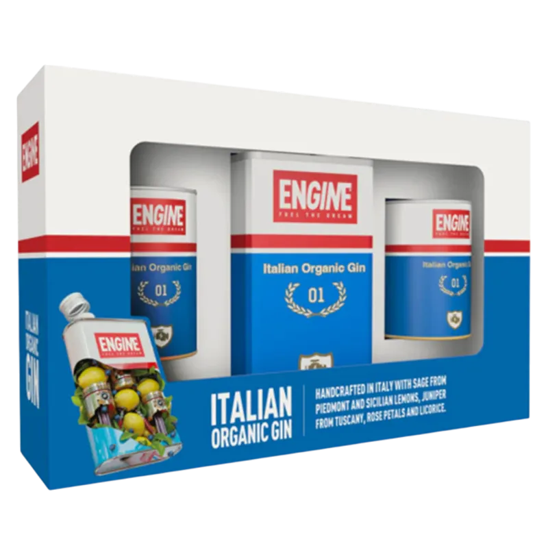 Giftpack Gin Engine + 2 cups 42% Vol. 50cl