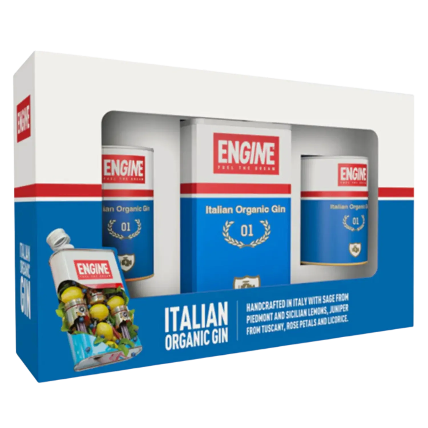 Giftpack Gin Engine + 2 cups 42% Vol. 50cl