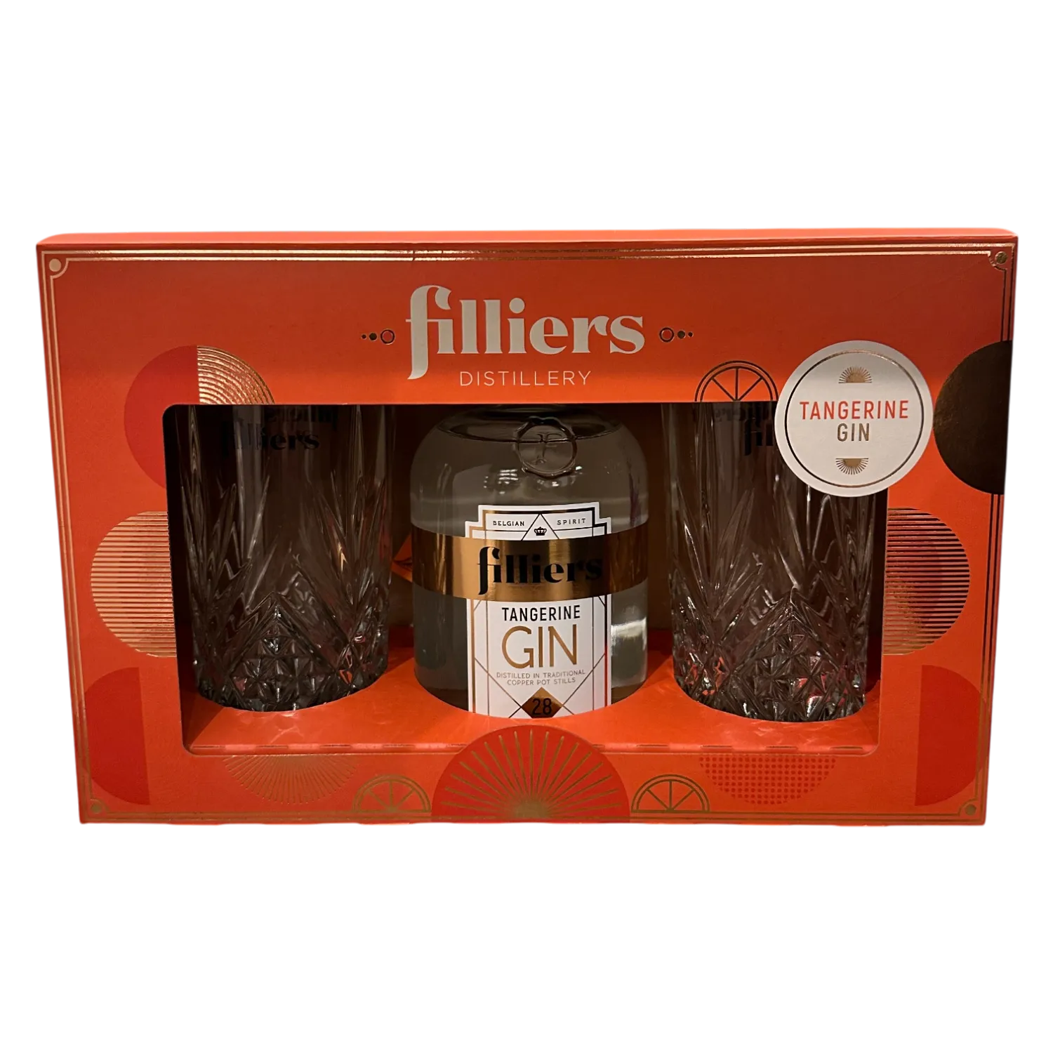 Filliers Gin Tangerine 50cl + 2 Glasses 43.7°