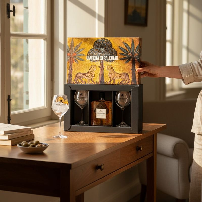 Giardini Gin 40° - 0.5L with 2 glasses