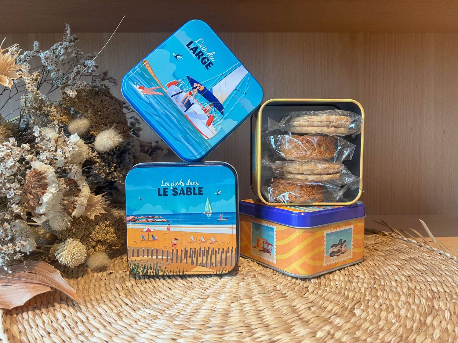 ATELIER D - Metalen blik 85 g - Assortiment naturel van galettes/palets - ZANDKOEKJE
