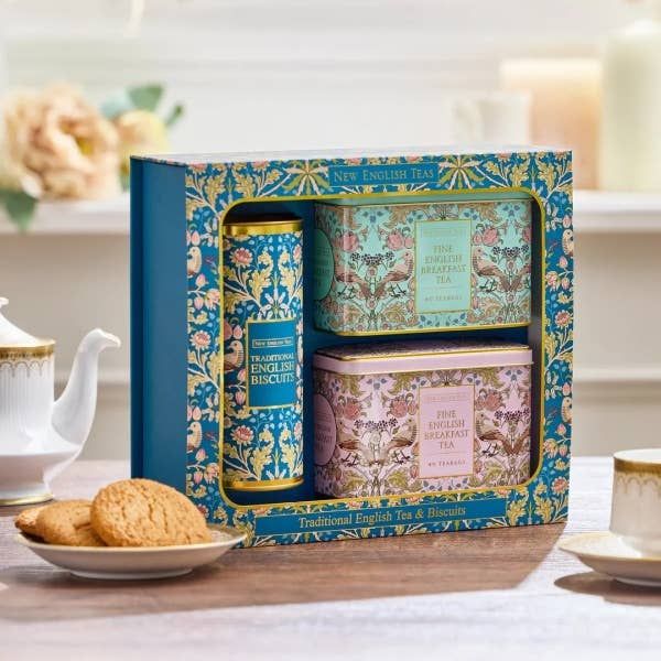 Luxe Thee &amp; Koekjes Cadeauset 80 Theezakjes &amp; Cornish Koekjes
