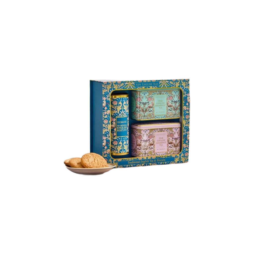 Luxe Thee &amp; Koekjes Cadeauset 80 Theezakjes &amp; Cornish Koekjes