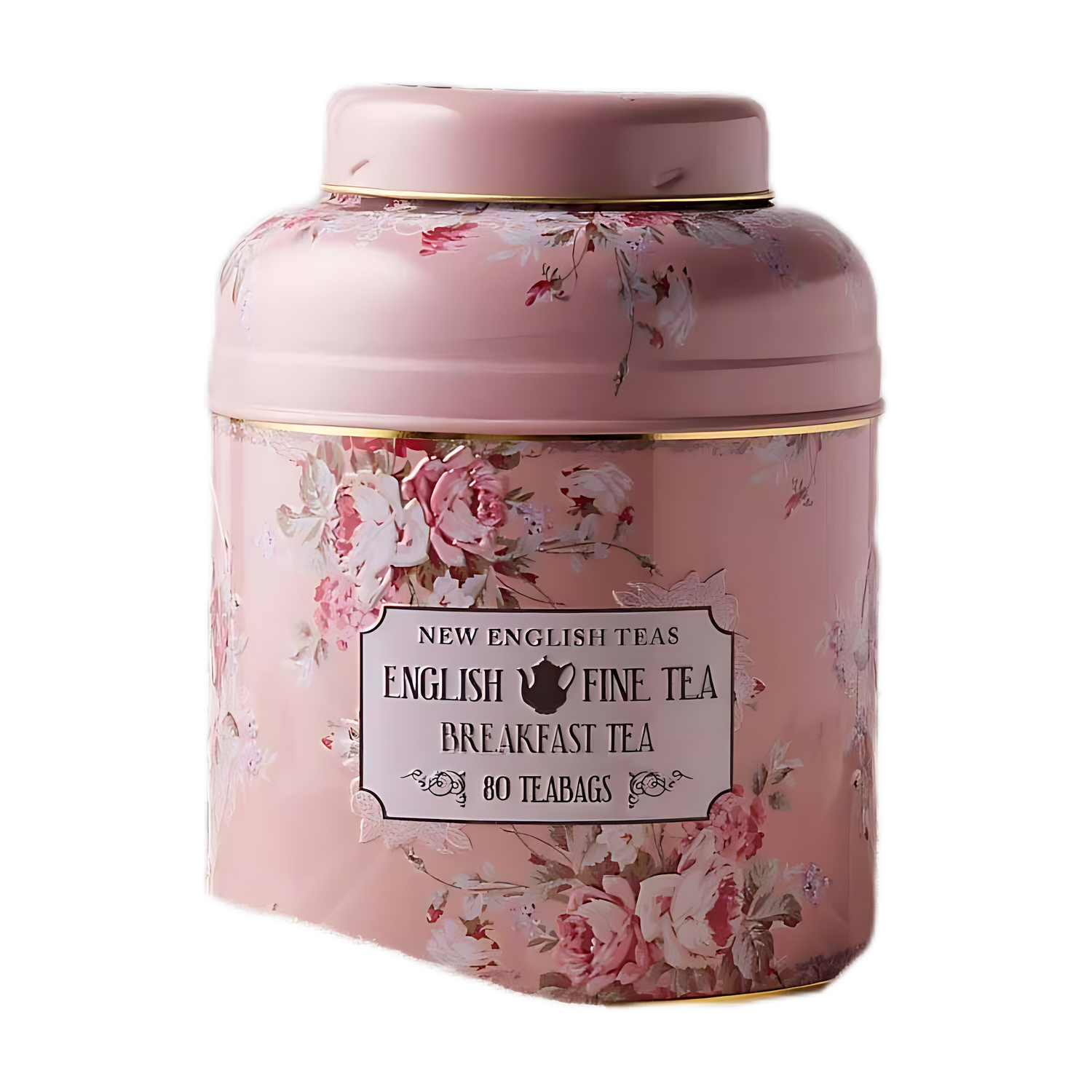 Vintage Bloemen Theeblik Blush 80 Theezakjes