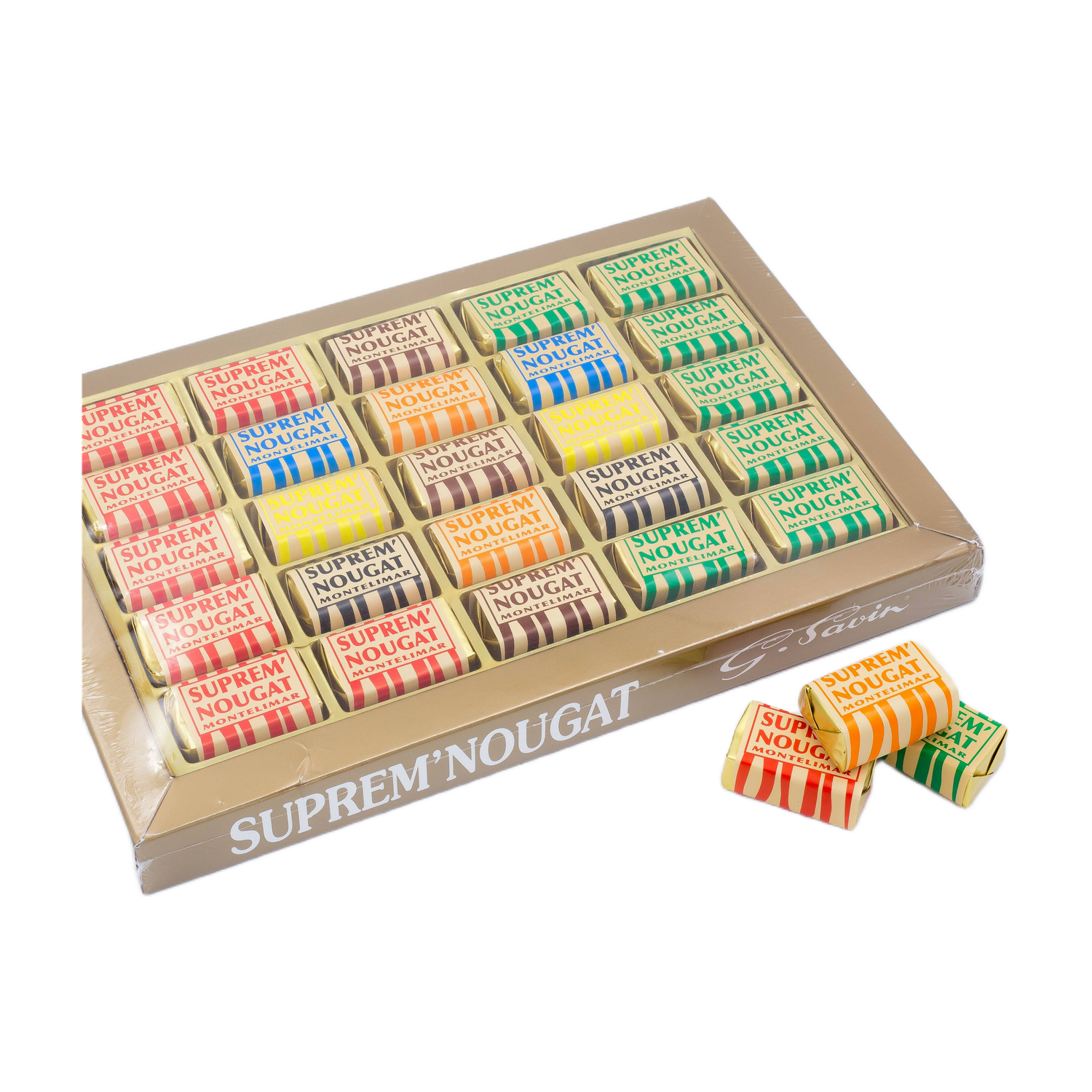 Box of hard, soft, and chocolate nougats - 250 g