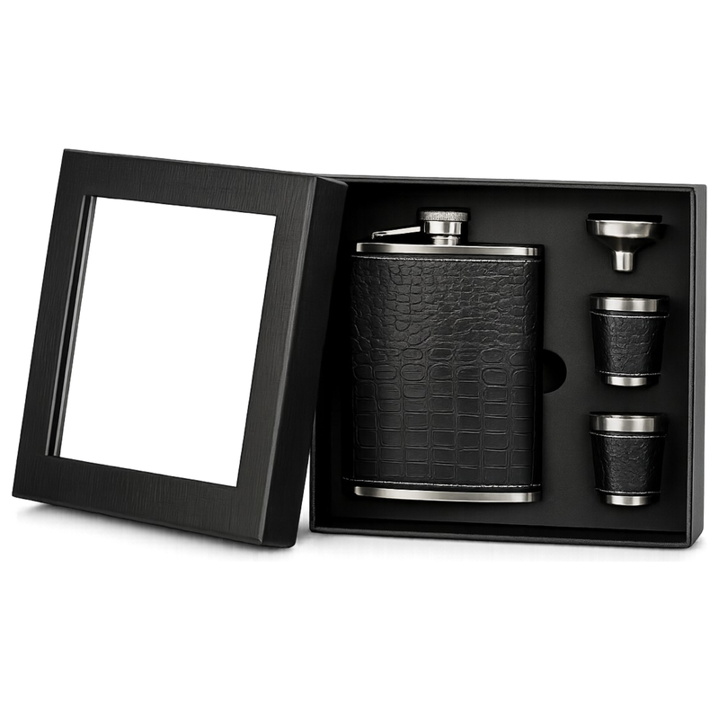 Heupflesset zwart + toebehoren