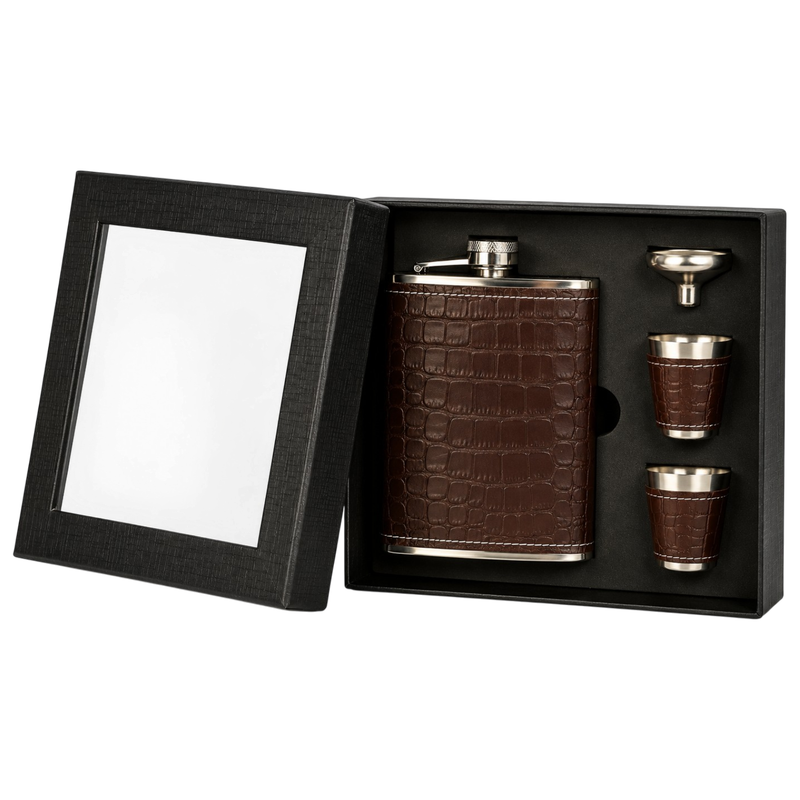 Heupflesset bruin + toebehoren