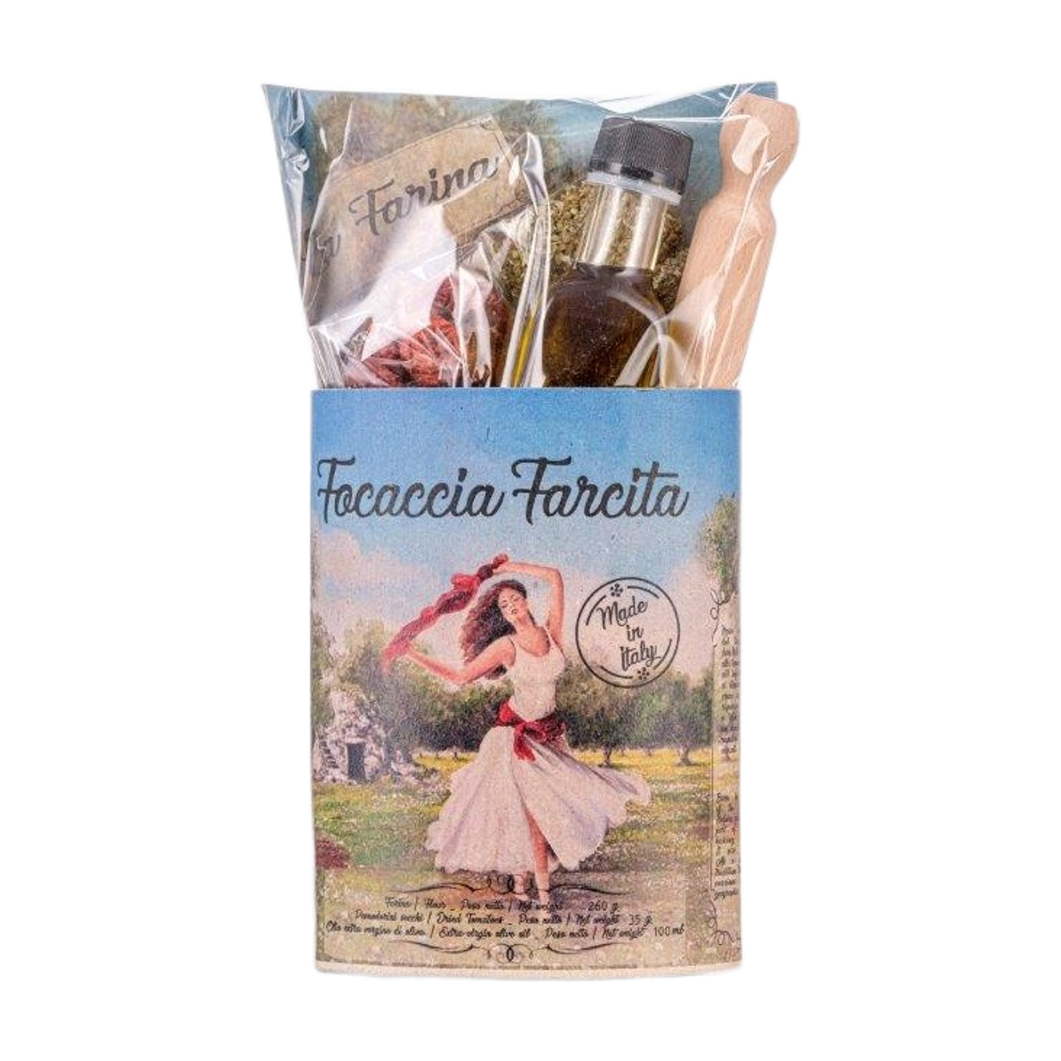 Calabria gift pizzaset met deegrol 380g