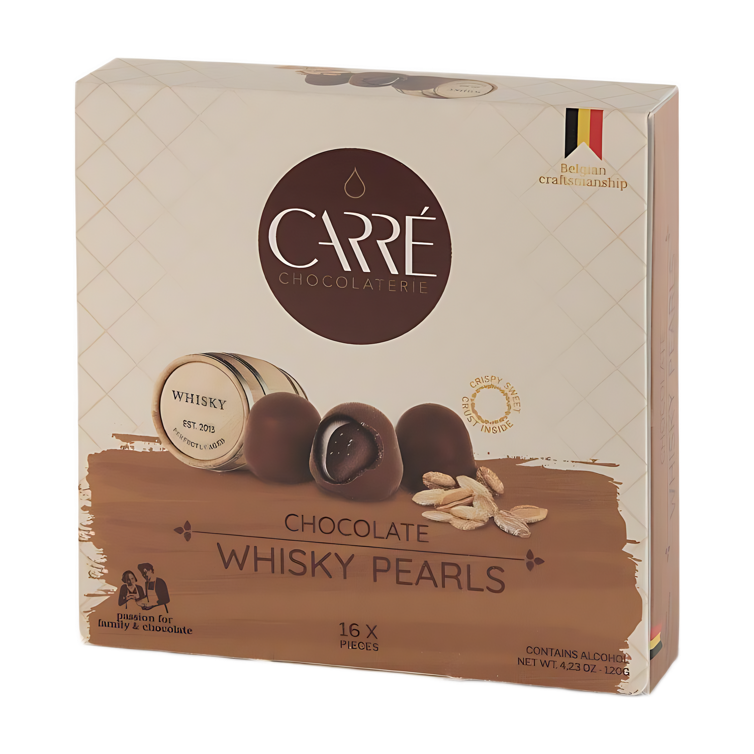 Carré Chocolade Whisky Parels 120 g