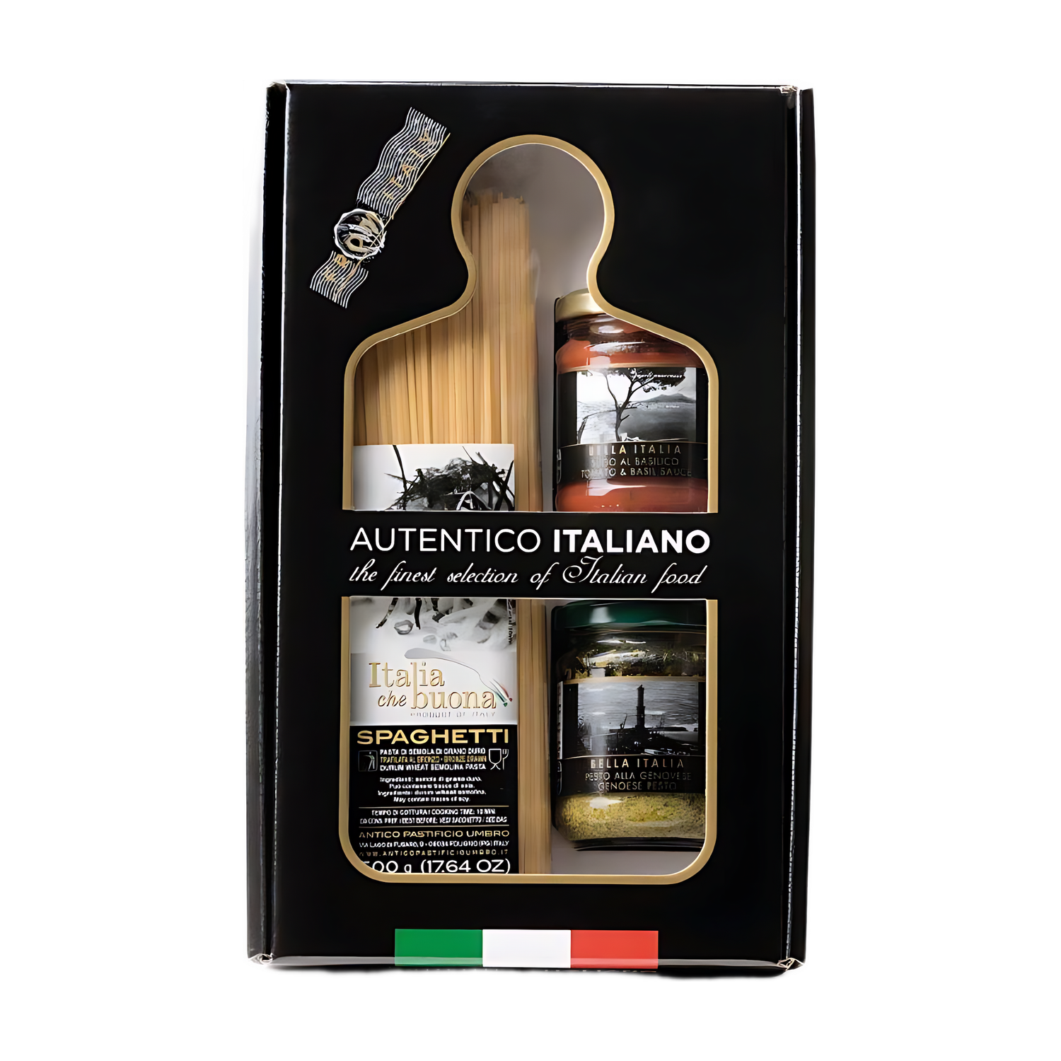 giftset spaghetti 500g, saus &amp; pesto