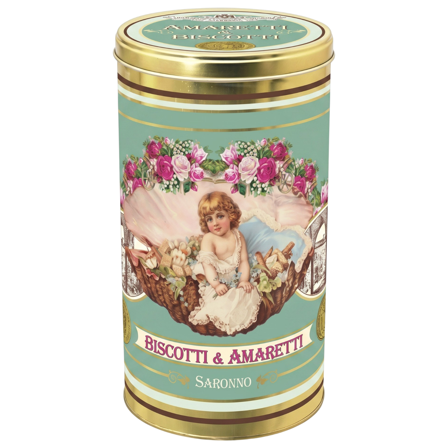 amaretti crunchy &amp; soft rond blik 300g