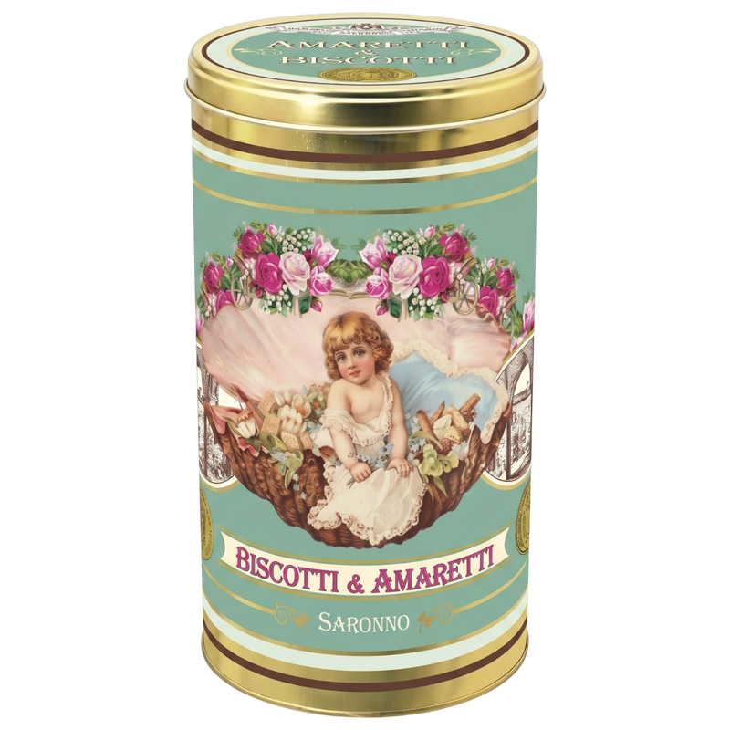 amaretti crunchy &amp; soft rond blik 300g