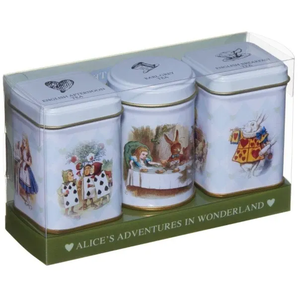tea tin Alice in Wonderland 3x25g gift