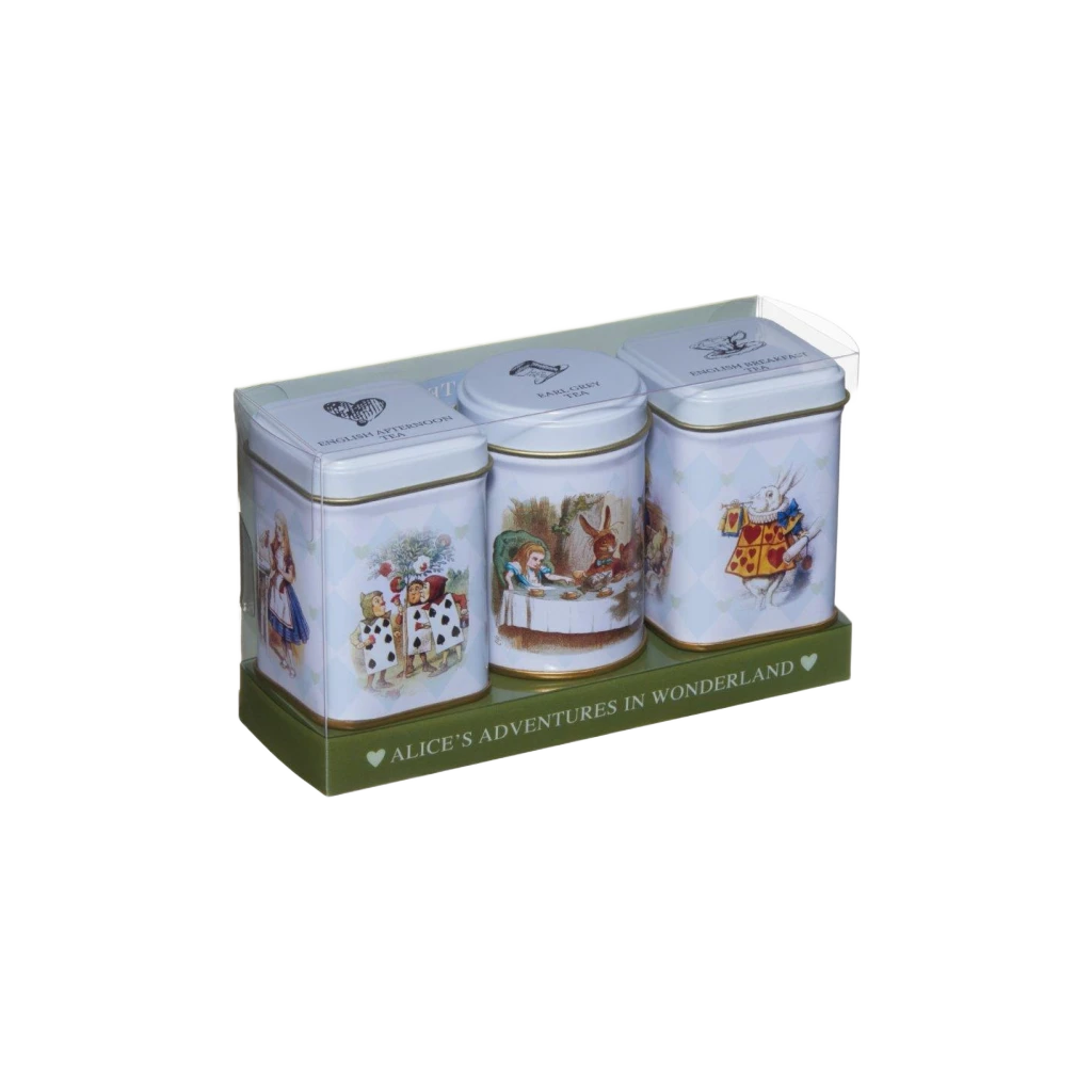 tea tin Alice in Wonderland 3x25g gift