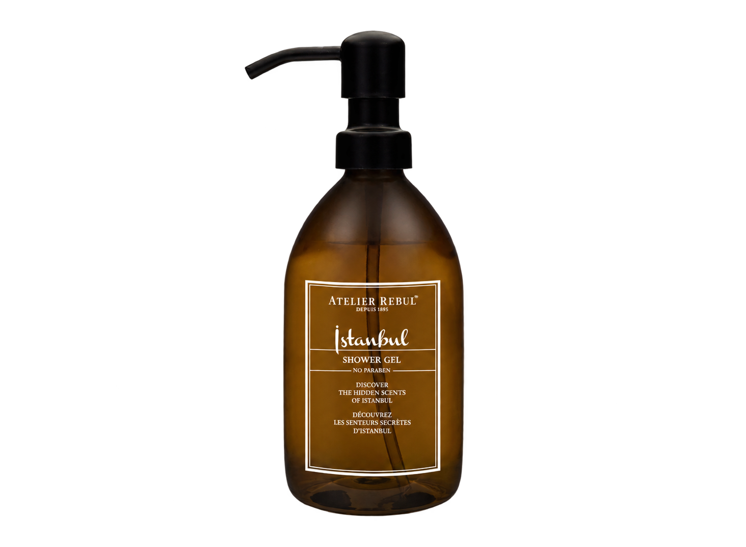 Atelier Rebul Istanbul glazen douchegelfles 500 ml (leeg)