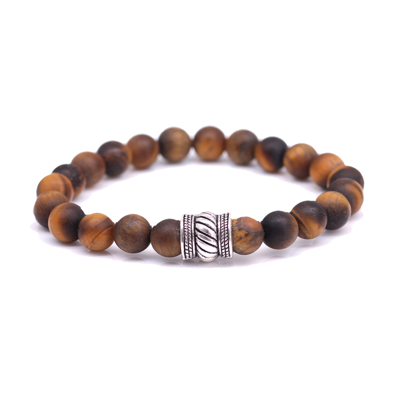 FortunaBeads Bali Basic Brown Tiger Eye Mat men’s bracelet