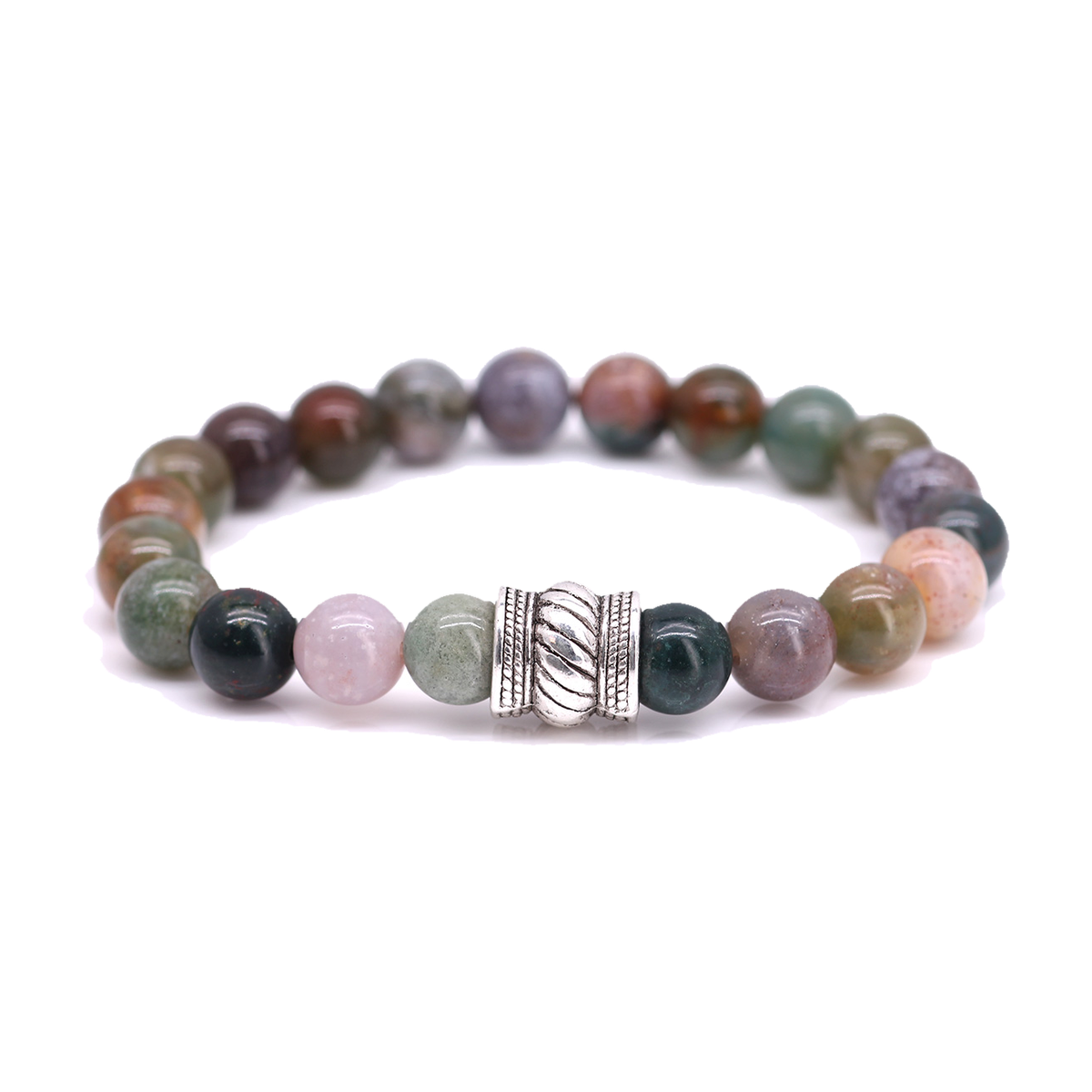 FortunaBeads Bali Basic Indian Agate men’s bracelet