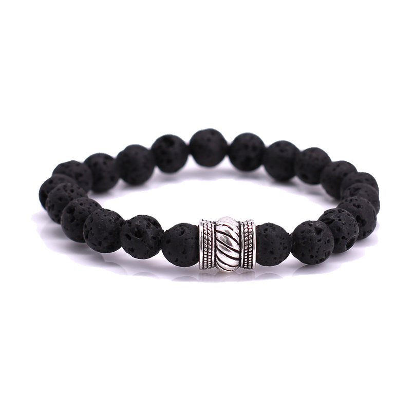 FortunaBeads Bali Basic Lava Stone men’s bracelet