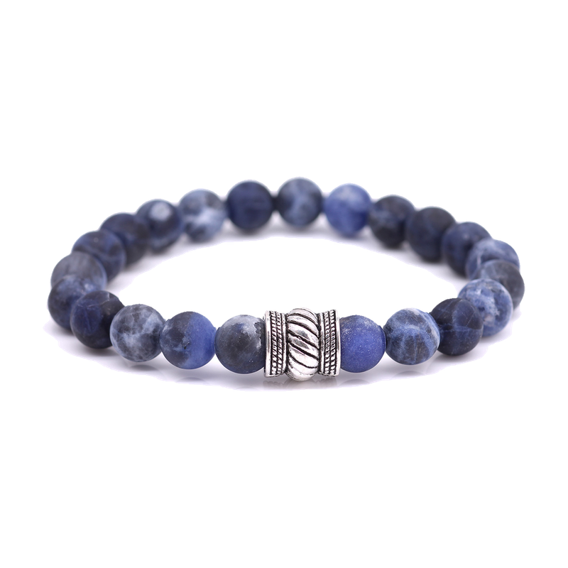 FortunaBeads Bali Basic Sodalite Mat men’s bracelet