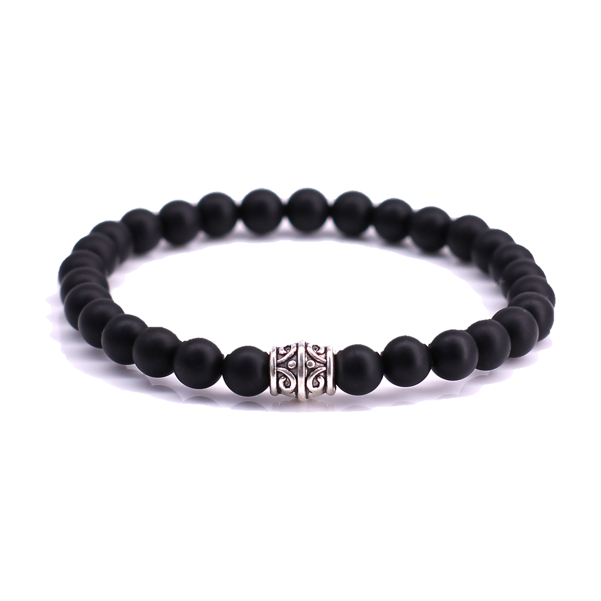 FortunaBeads Basic Mat Black Onyx men’s bracelet