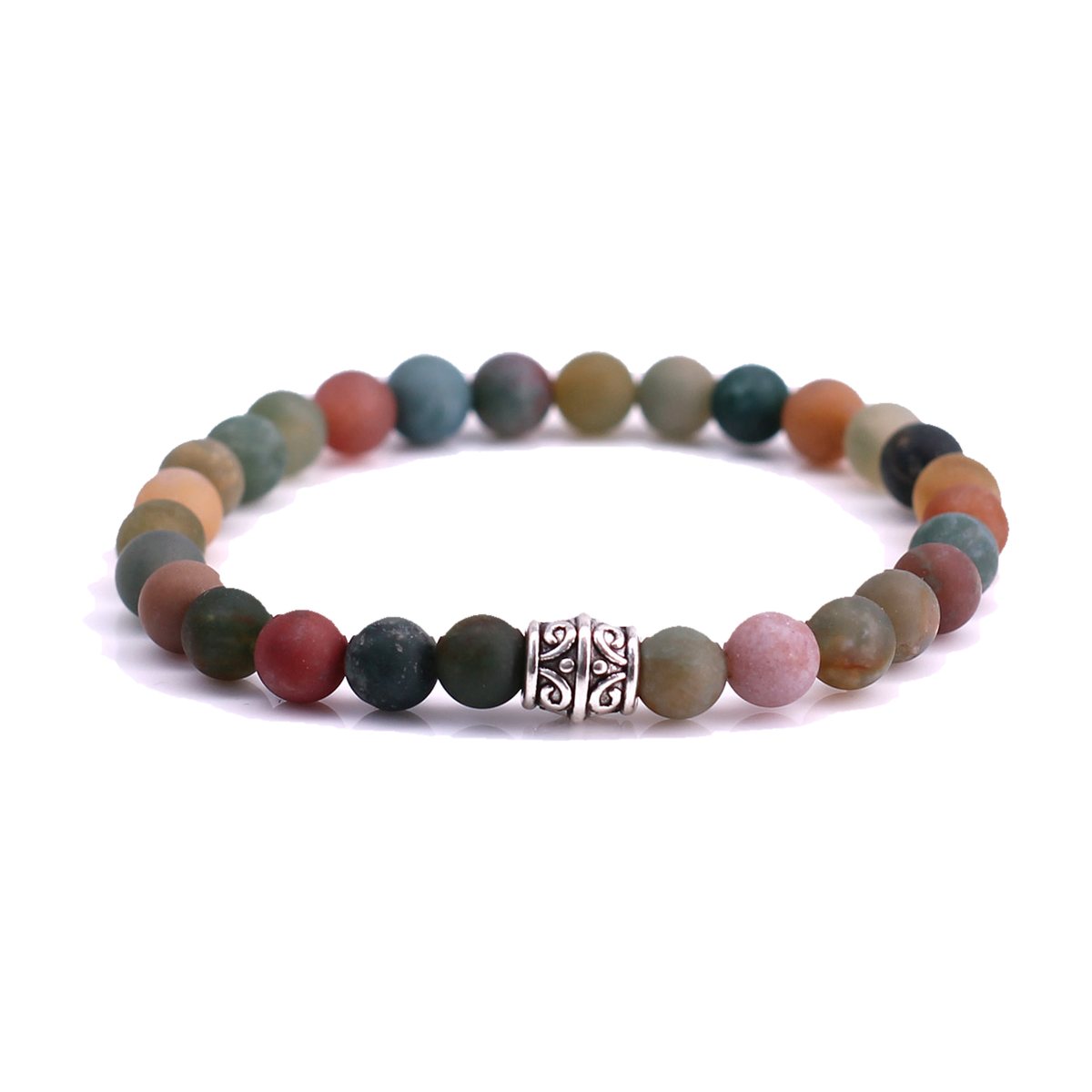 FortunaBeads Basic Mat Indian Agate men’s bracelet