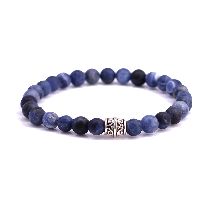 FortunaBeads Basic Mat Sodalite men’s bracelet
