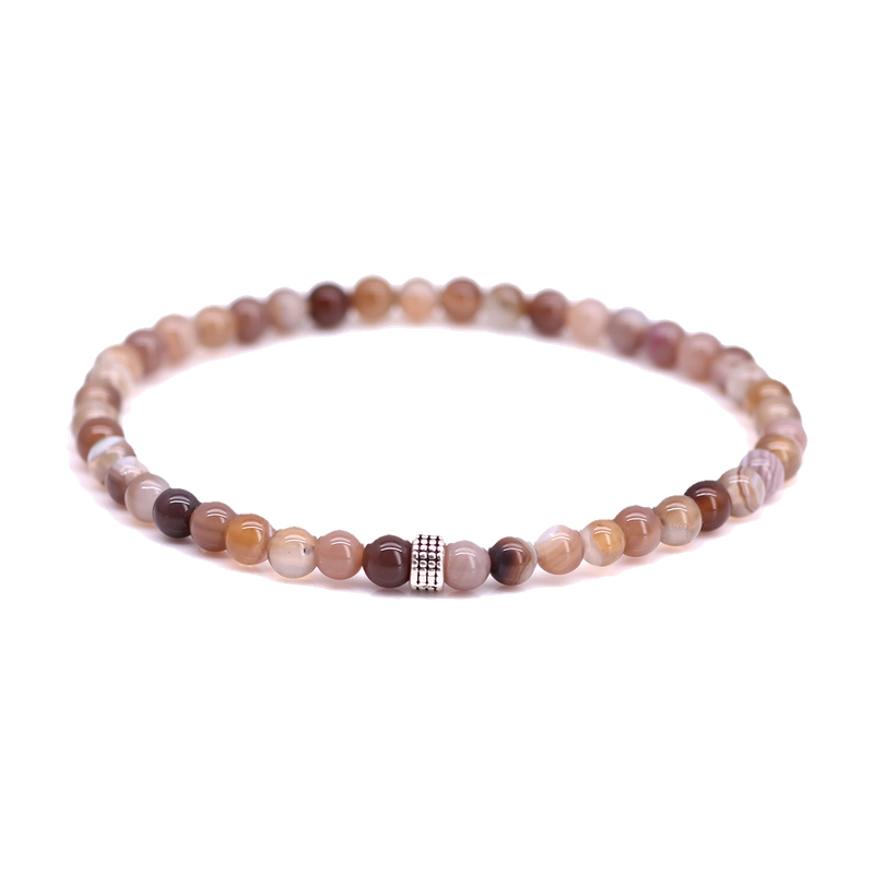 FortunaBeads Basic Coffee Agate women’s bracelet