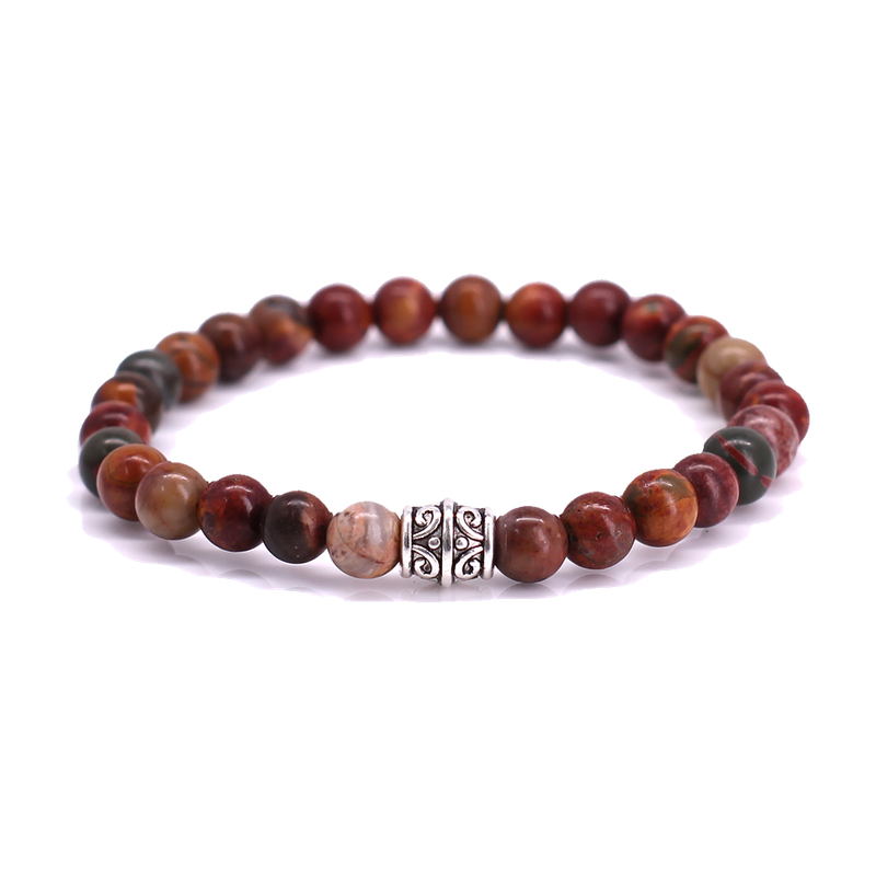 FortunaBeads Basic Red Picture Jasper men’s bracelet
