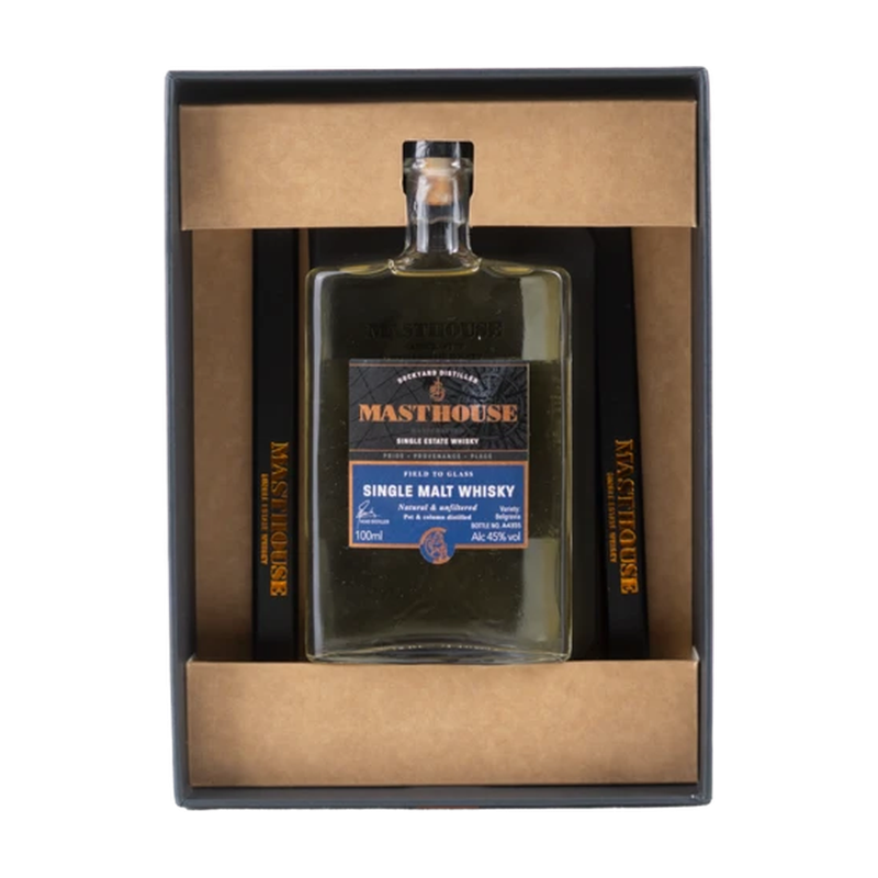 Copper Rivet Distillery Masthouse Whisky &amp; Tasting Notes Gifts - 1 x 10cl Single Malt, Branded Note Pad, 2 x Branded Carpenter's Pencils 10cl