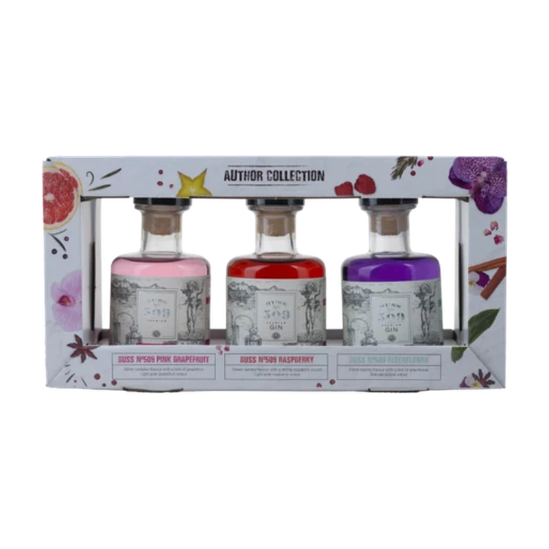 Buss Spirits Buss Gin Gift Pack 3x200ml Raspberry-Grapefruit-Elderflower 39,2% 60cl