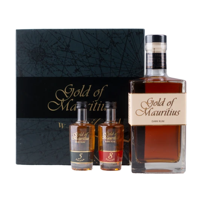 Gold of Mauritius Giftbox (70cl Classic, 5cl Solera 5 &amp; 5cl Solera 8) 80cl
