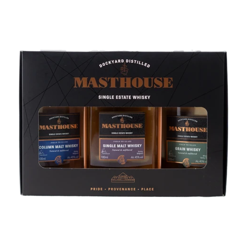 Copper Rivet Distillery Masthouse Single Estate Whisky Explorer Gift - 3 x 10cl (Single Malt, Single Malt, Single Grain) 30cl