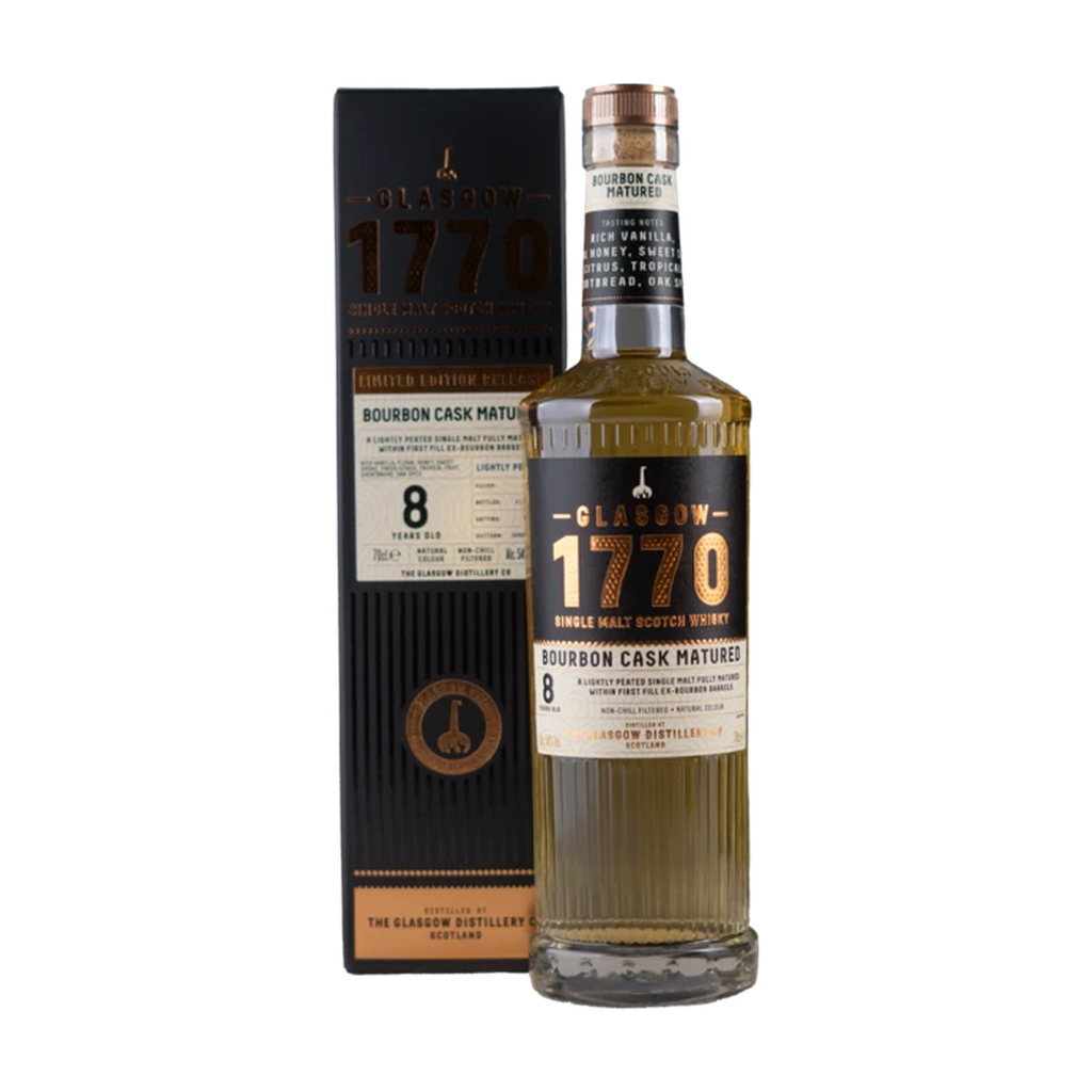 Glasgow Distillery Glasgow 1770 8YO Bourbon Cask Lightly Peated 54% 70cl