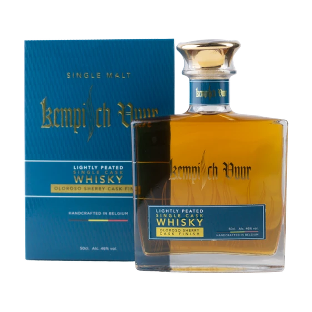 Stokerij Pirlot Kempisch Vuur Peated Single Malt Oloroso Finish 46° + GBX 50cl