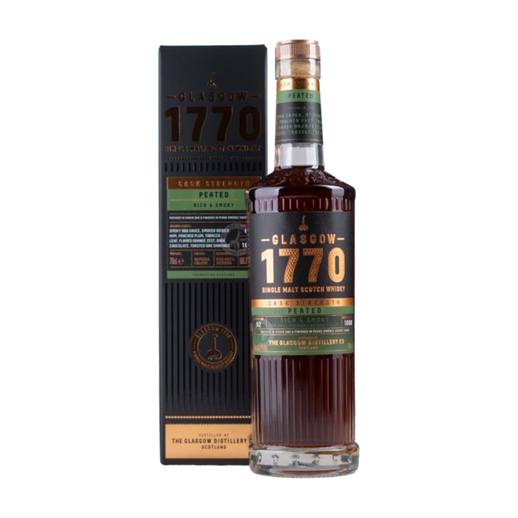 Glasgow Distillery Glasgow 1770 Peated Single Malt Cask Strength (Batch 3) 61% + GBX 70cl