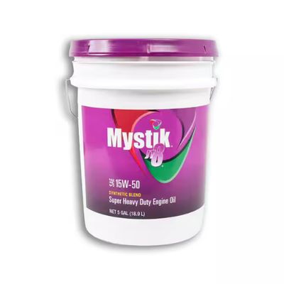 Mystik SAE 15W-50 JT-8® Synthetic Blend Super Heavy Duty Engine Oil, 5-Gallon