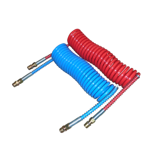AIR COIL HOSE SET (BLUE &amp; RED) REINFORCED 15 FEET